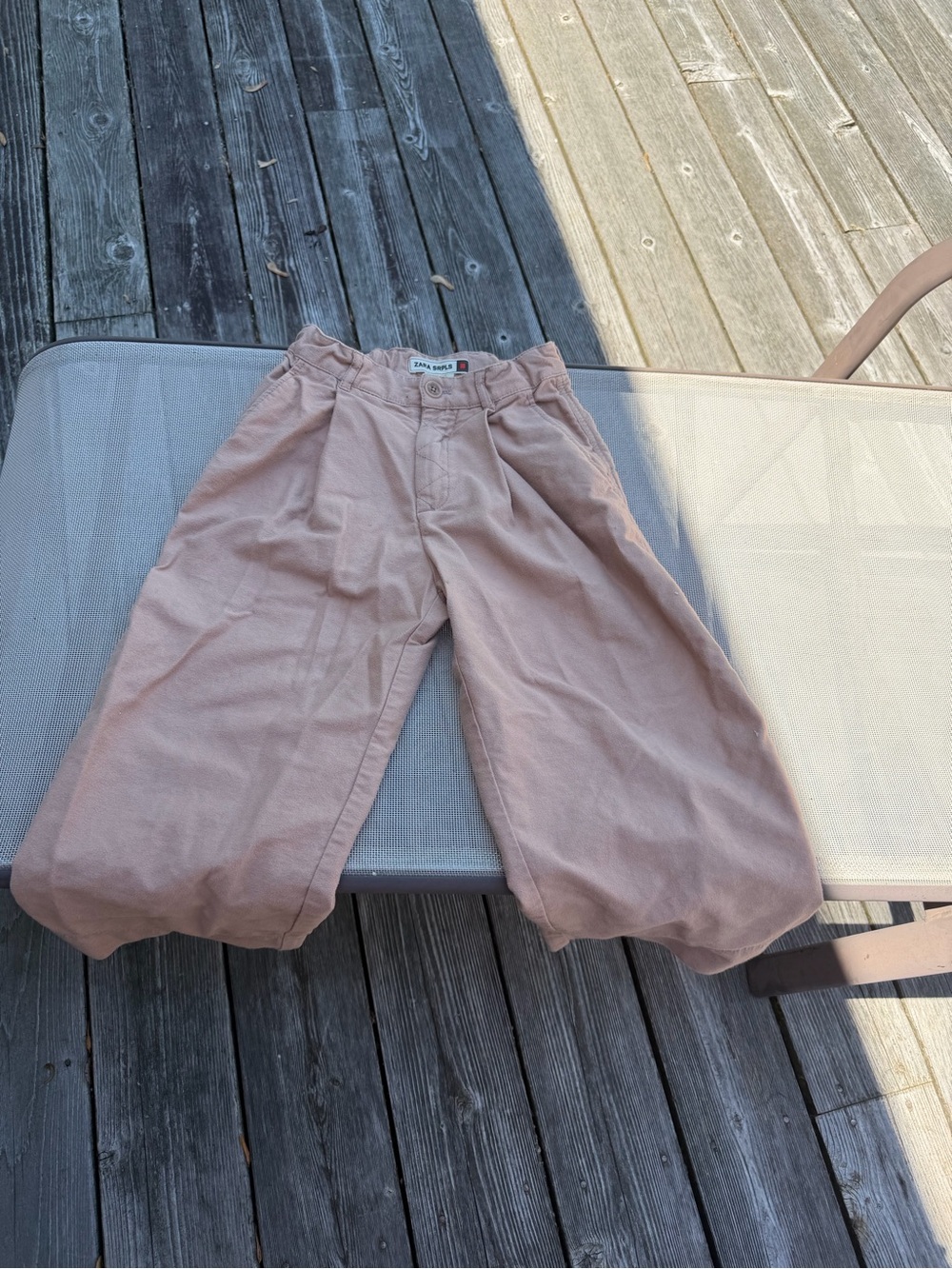 ZARA SRPLS Wide Leg Pull-On Pants Size 6–7 Years Blush Tan Soft Utility Style